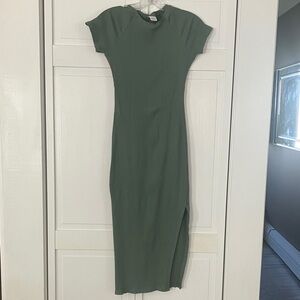 Side slit Green Dress